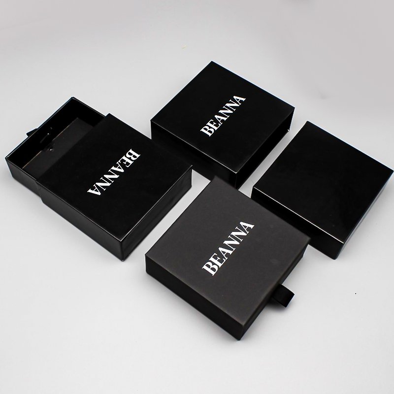Eco Friendly Logo Designer Cardboard Packaging Closure Custom Black Paper Gift Box with Logo