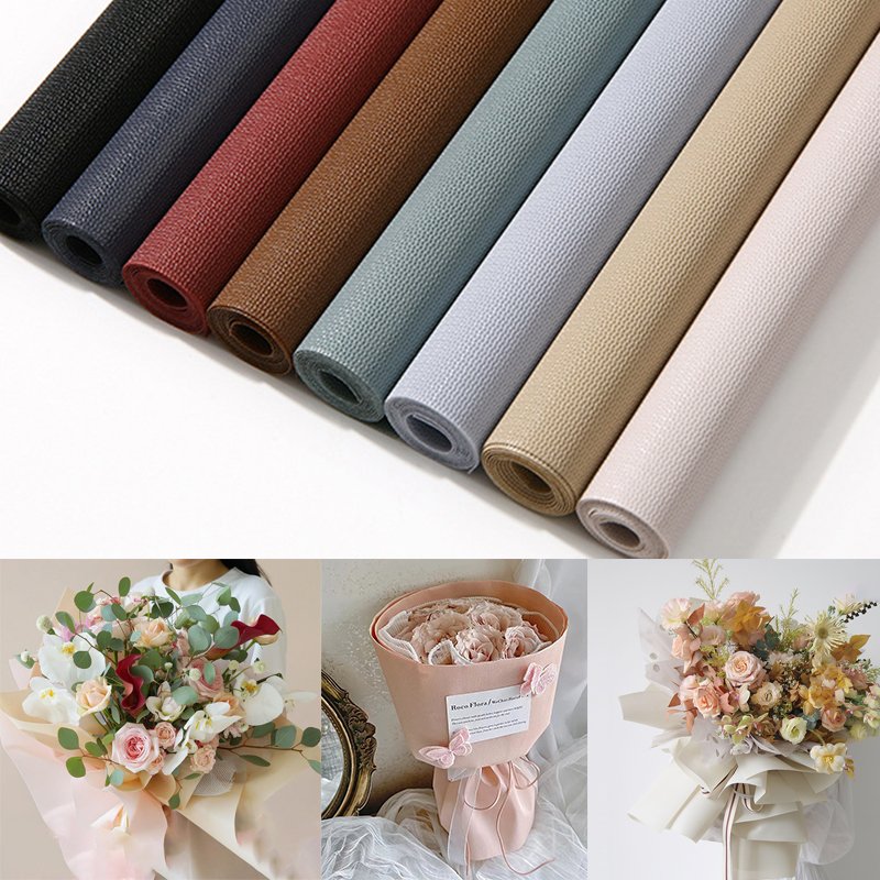 20pcs Bouquet Packaging Material Kaffin Paper Waterproof Embossed Florist Supplies Flowers Wrapping Paper