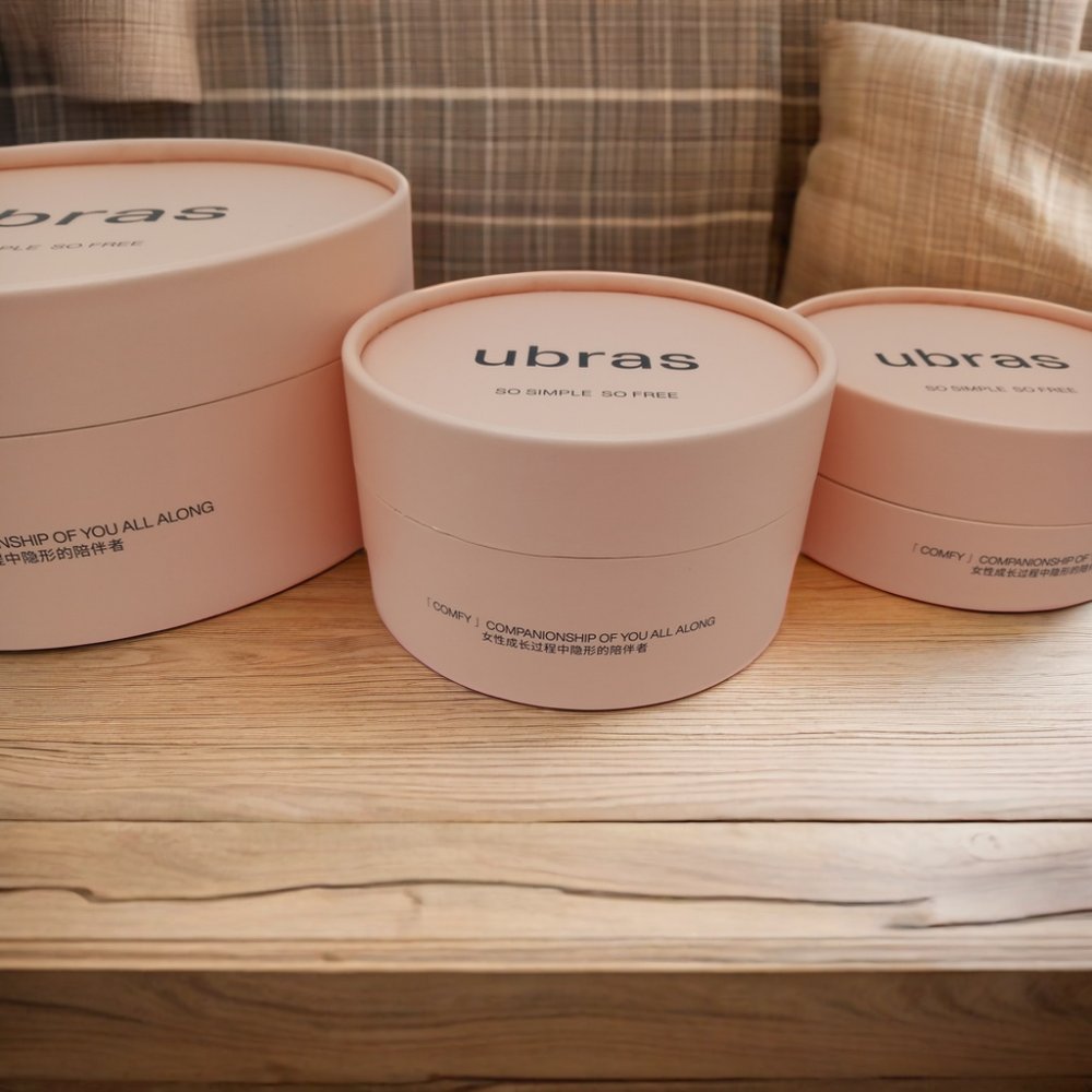 Recycled Kraft Paperboard T-Shirt Packaging Tube Boxes Bio-Degradable round Craft Paper with Embossing for Cosmetics Storage
