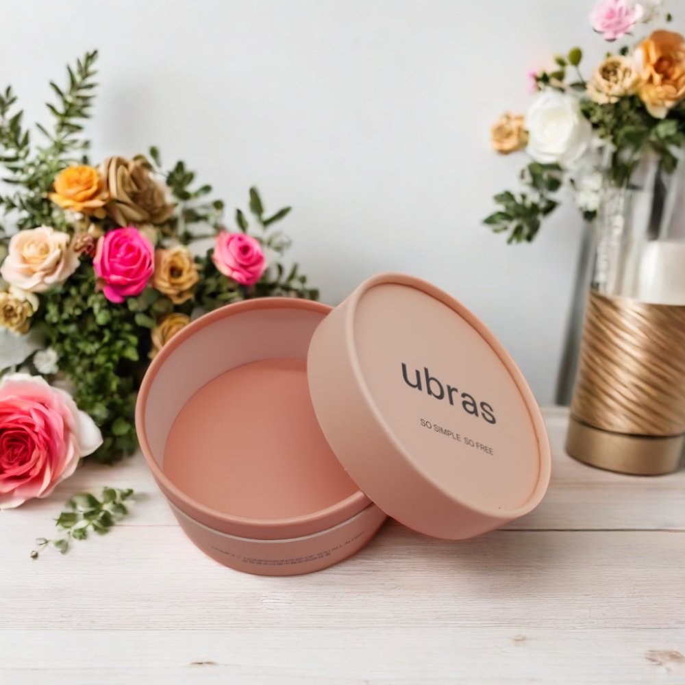 Recycled Kraft Paperboard T-Shirt Packaging Tube Boxes Bio-Degradable round Craft Paper with Embossing for Cosmetics Storage