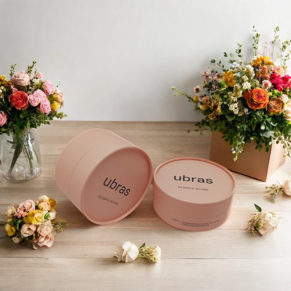 Recycled Kraft Paperboard T-Shirt Packaging Tube Boxes Bio-Degradable round Craft Paper with Embossing for Cosmetics Storage