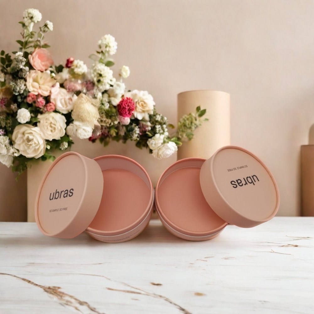 Recycled Kraft Paperboard T-Shirt Packaging Tube Boxes Bio-Degradable round Craft Paper with Embossing for Cosmetics Storage