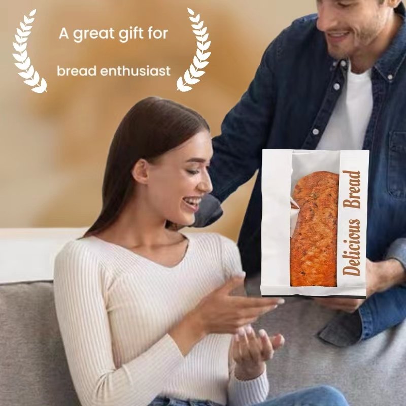 Custom Printed Logo own food paper bags baguette bread packaging bag baking croissant punching bag windowed greaseproof paper