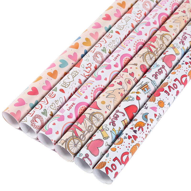 Wholesale Gift Pack New Love Romantic Holiday Printing Creative Design Gift Wrapping Paper for Girls