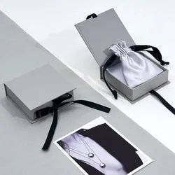 Competitive Price Card Holder Box Board Gift Boxes Paper Necklace Ring Jewellery Jewelry Gift Packaging Box with Ribbon