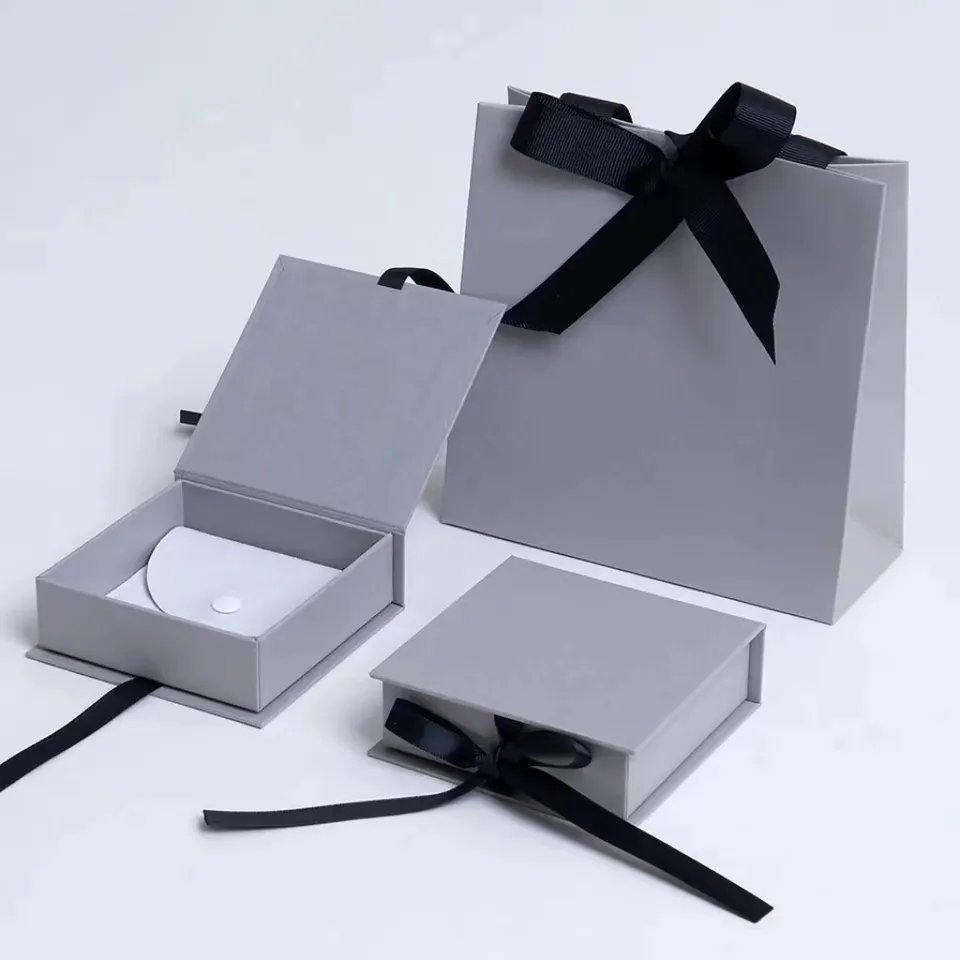 Competitive Price Card Holder Box Board Gift Boxes Paper Necklace Ring Jewellery Jewelry Gift Packaging Box with Ribbon
