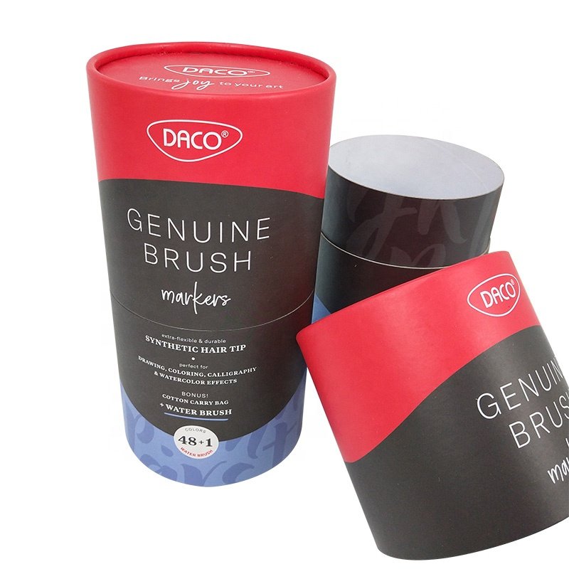 Biodegradable Custom Round Box Packaging Cosmetic Cylinder Container Kraft Cardboard Paper Tube