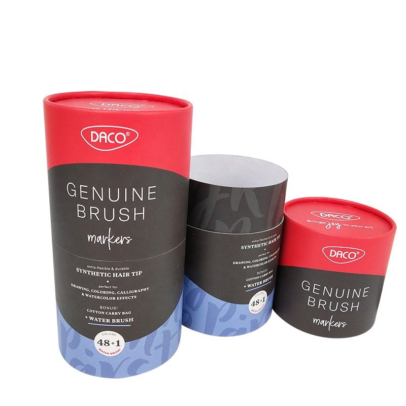 Biodegradable Custom Round Box Packaging Cosmetic Cylinder Container Kraft Cardboard Paper Tube