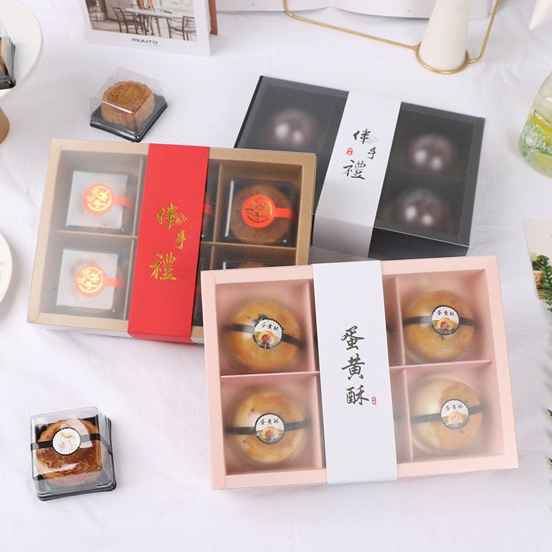 New Dessert Drawer box with 6 dividers Cupcake Packaging Pastry Boxes Wholesale Sweets Gift Moon Cookies Bakery Cake Box