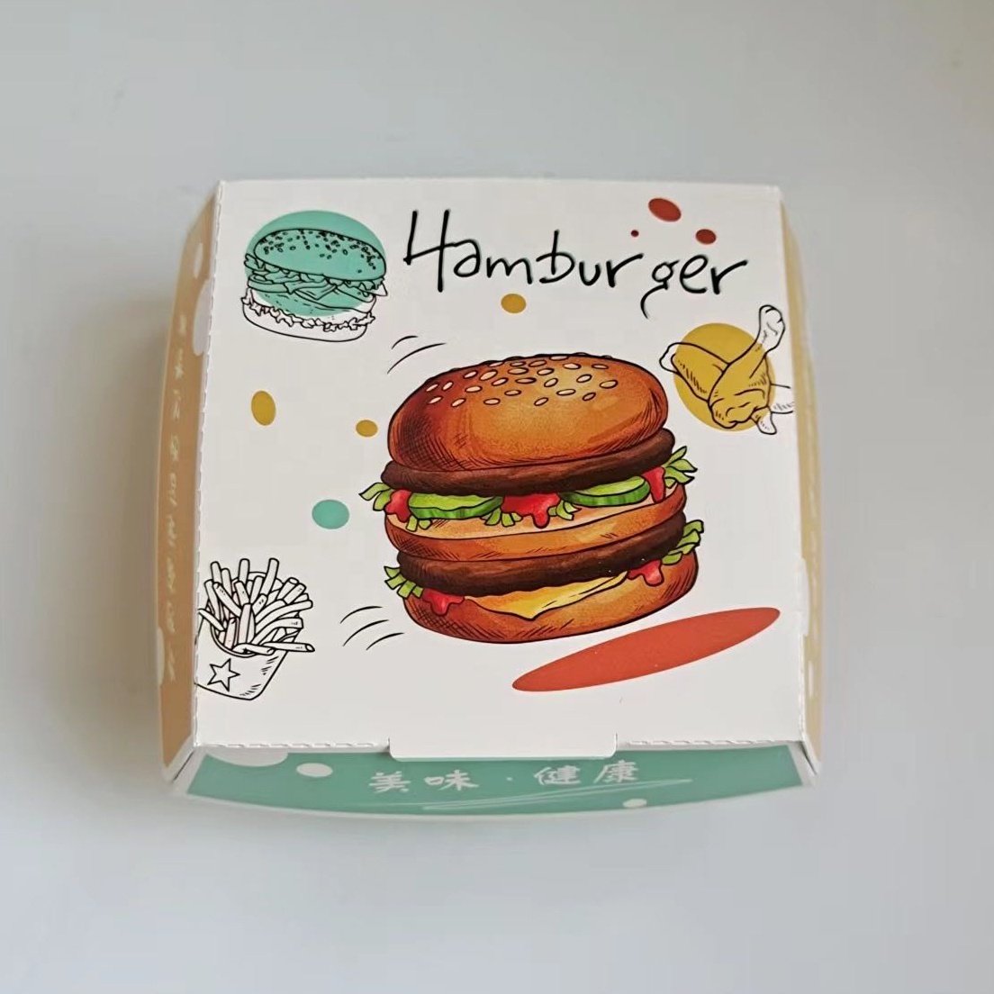 Wholesale custom aluminum foil burger box packaging Factory hot sale high quality food grade takeaway aluminum hamburger box