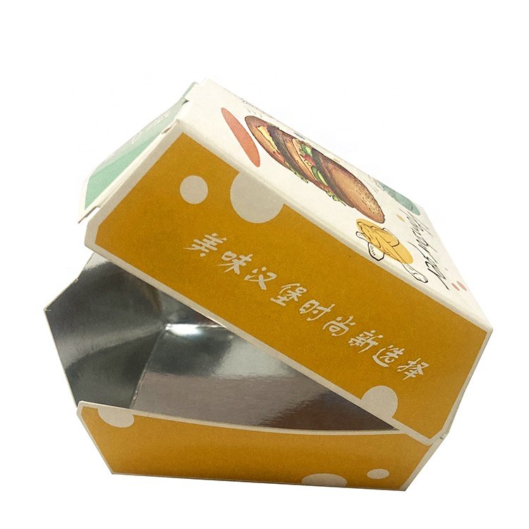 Wholesale custom aluminum foil burger box packaging Factory hot sale high quality food grade takeaway aluminum hamburger box