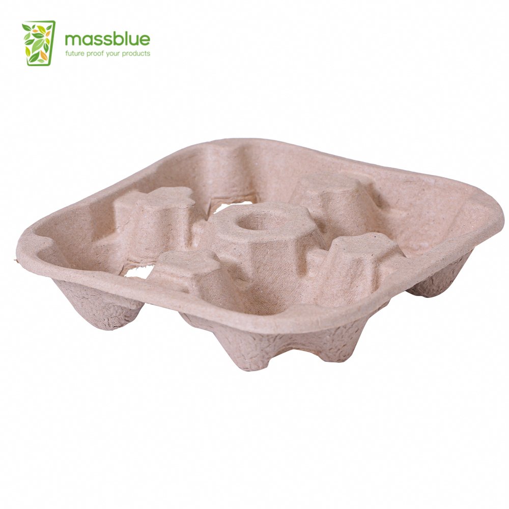 Wholesales Disposable Cup Carry Trays Takeaway Carrier Cup Holders Cardboard Tea Coffee Holders