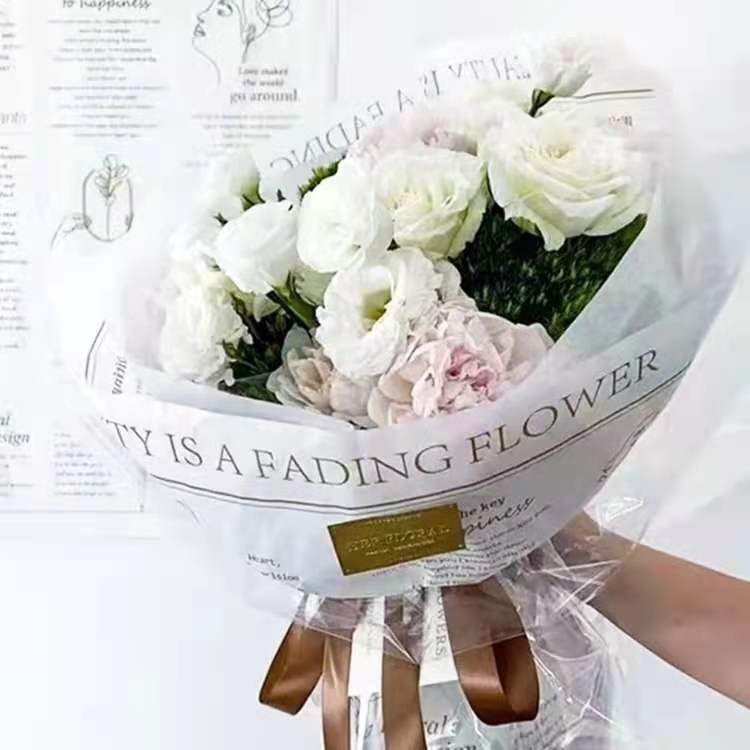 37g Thick Tissue Paper English Snow Pear Lining Wrapped Flower Paper PE Coating for Flower Gift Packaging Material