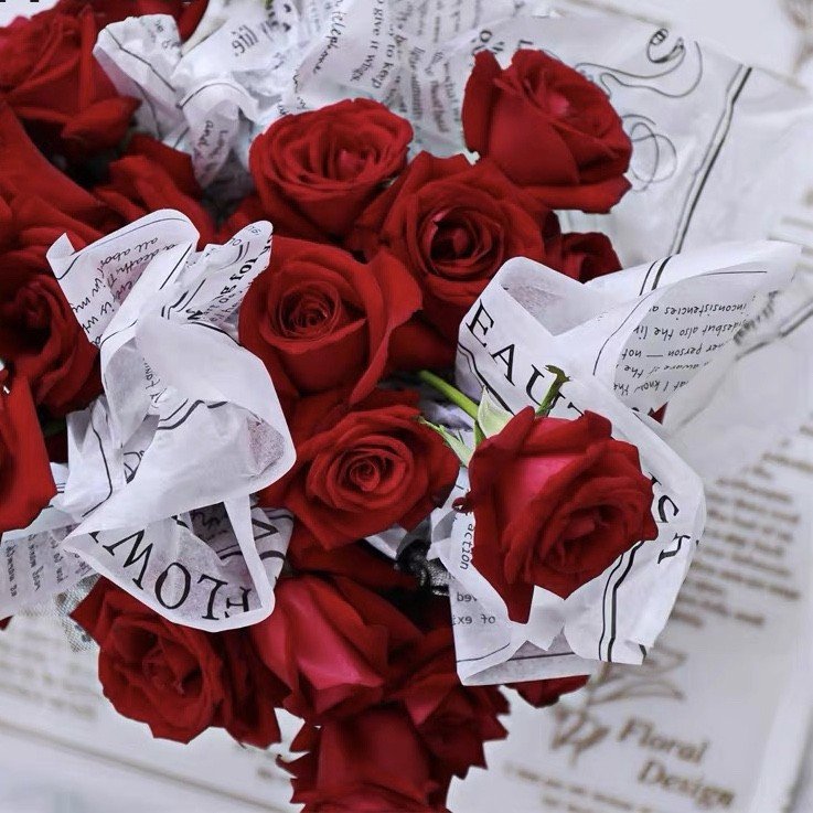 37g Thick Tissue Paper English Snow Pear Lining Wrapped Flower Paper PE Coating for Flower Gift Packaging Material