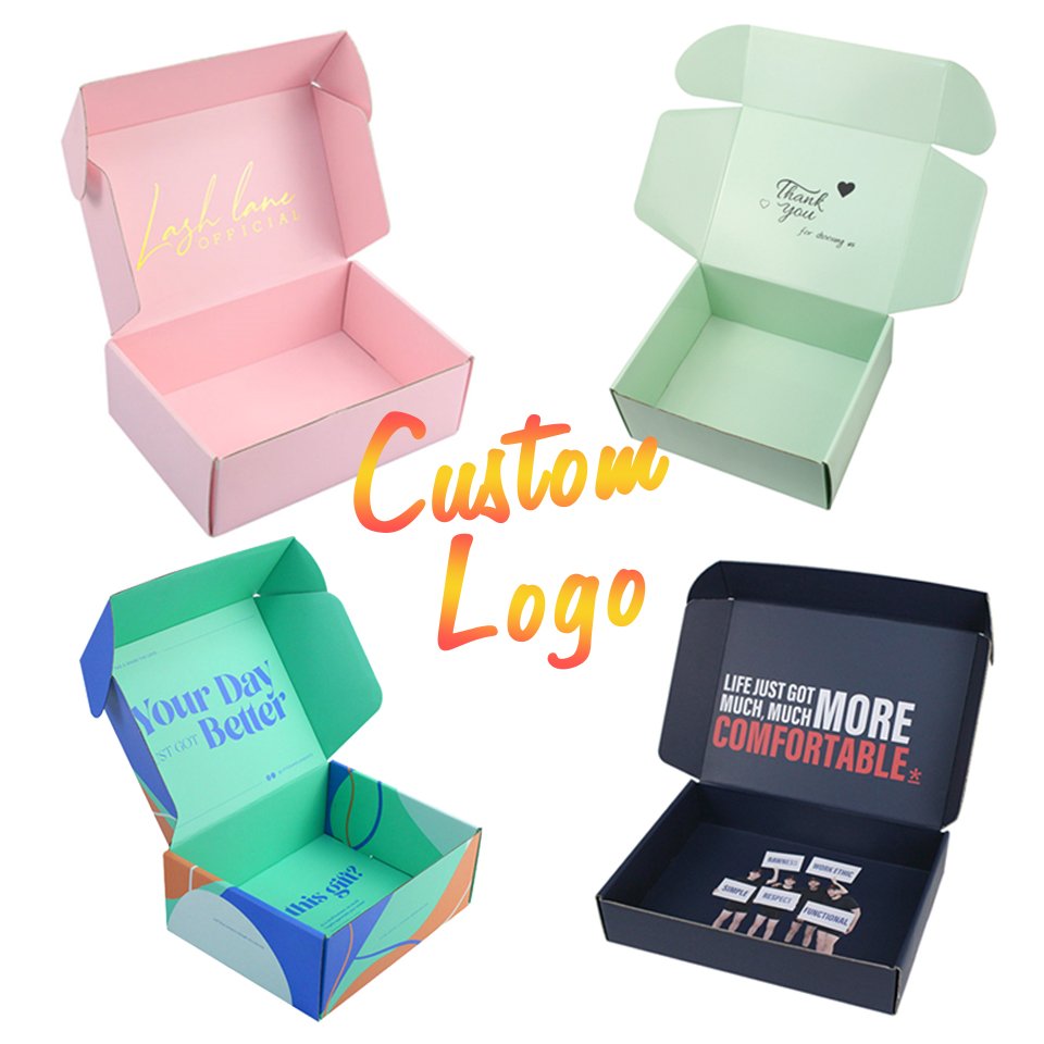 Custom Logo Cardboard Shipping Box With Zipper Strip Commerce Mailing Adhesive Tear Strip Open Postal Self Seal Mailer Box