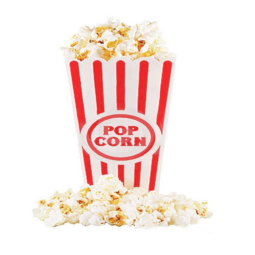 Red Striped Paper Popcorn Box Popcorn Packaging Boxes With Food Grade Paper Recycle