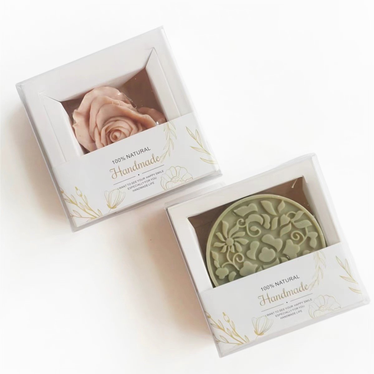 Folding Soap Paper Box Packaging Custom with Window Color Printed Logo UV Embossed Recyclable Cardboard Paper Boxes for Skincare