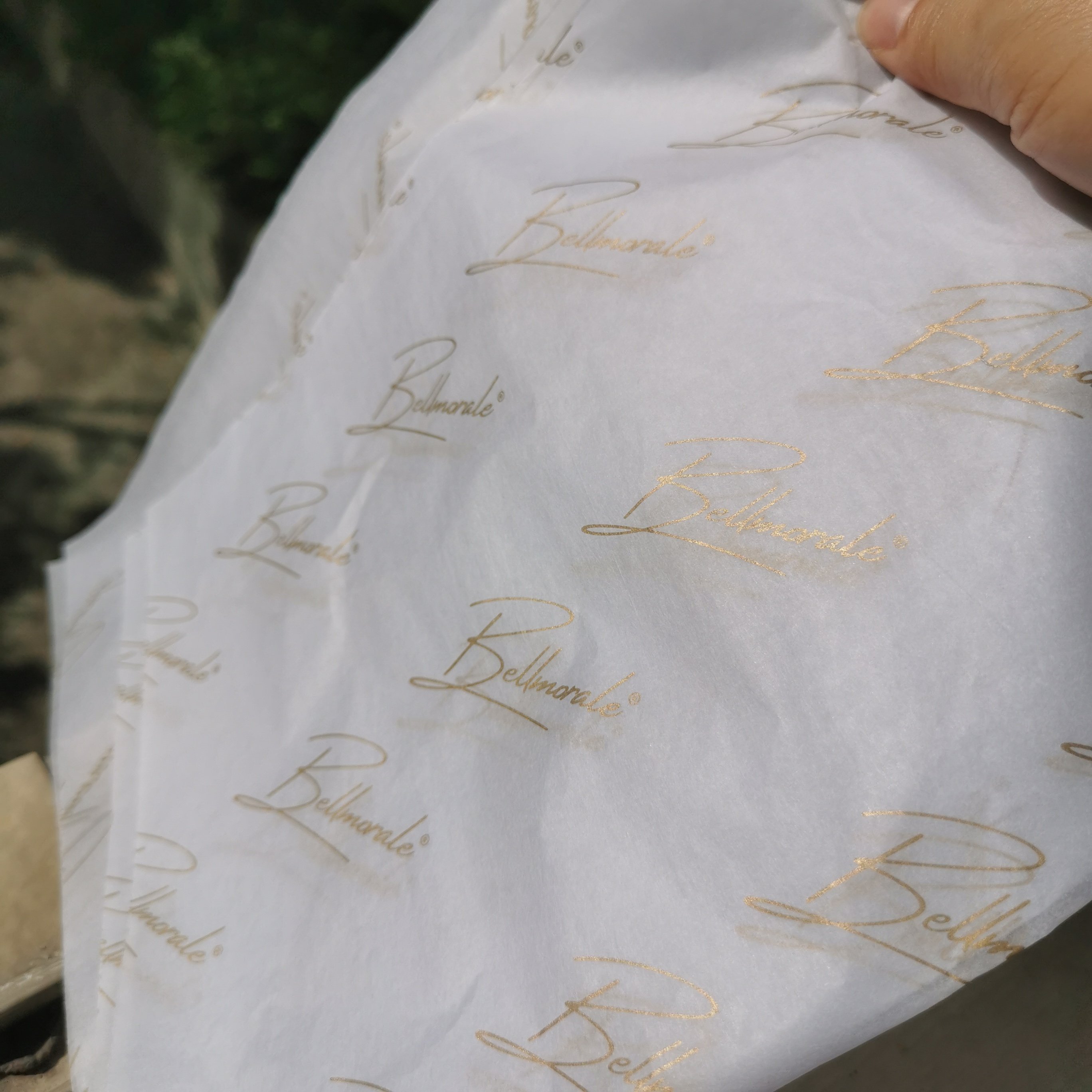 White Black Paper Luxury Branded 17gsm Gold Foil Printed Clothes Personalized Biodegradable Tissue Wrapping Paper gift Packaging