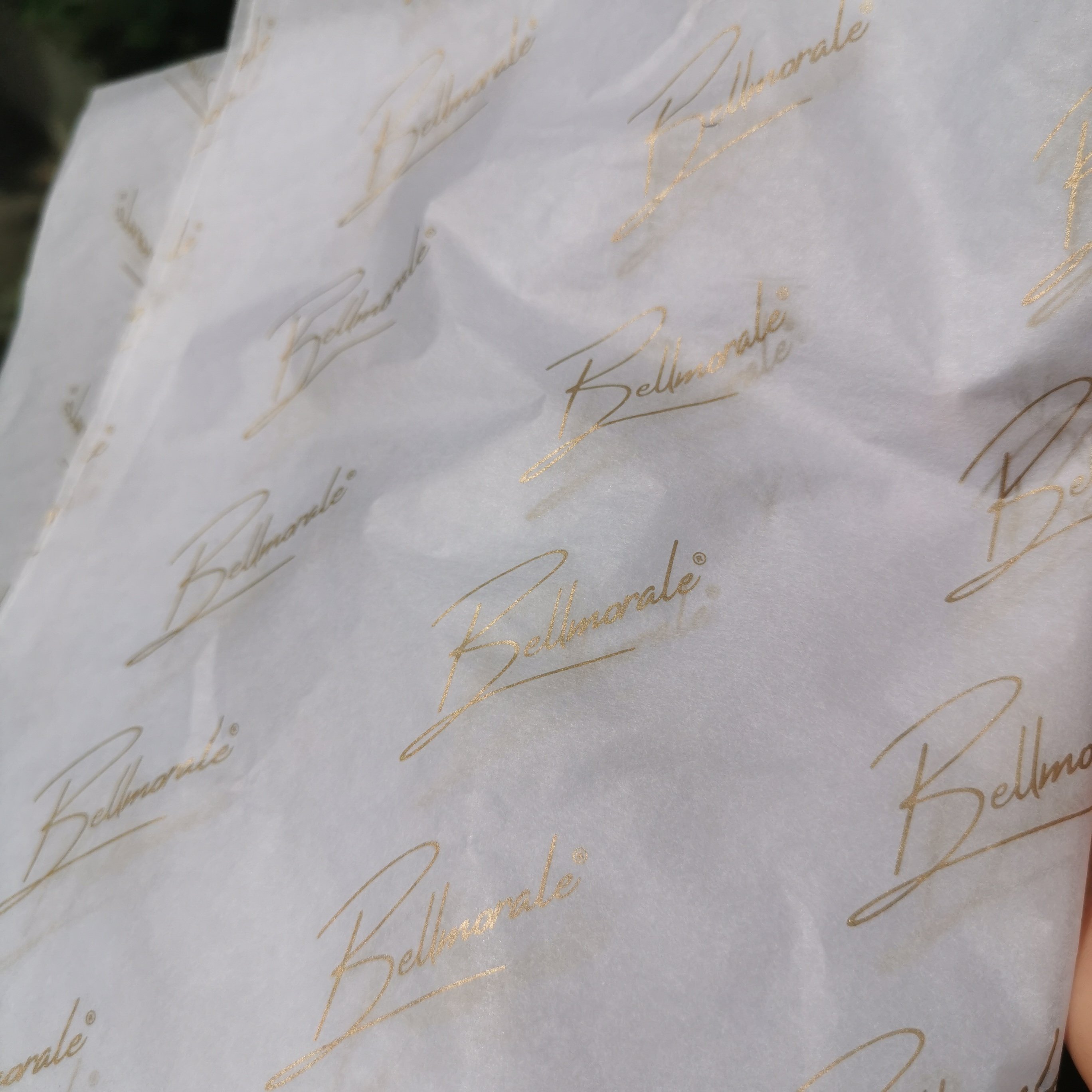 White Black Paper Luxury Branded 17gsm Gold Foil Printed Clothes Personalized Biodegradable Tissue Wrapping Paper gift Packaging