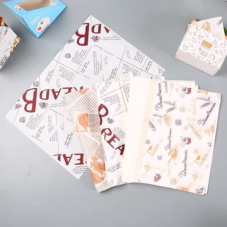 Custom Deli Meat Wrapping Waterproof Oil Burger Custom Sandwich Wrap Packaging Printed Greaseproof Paper