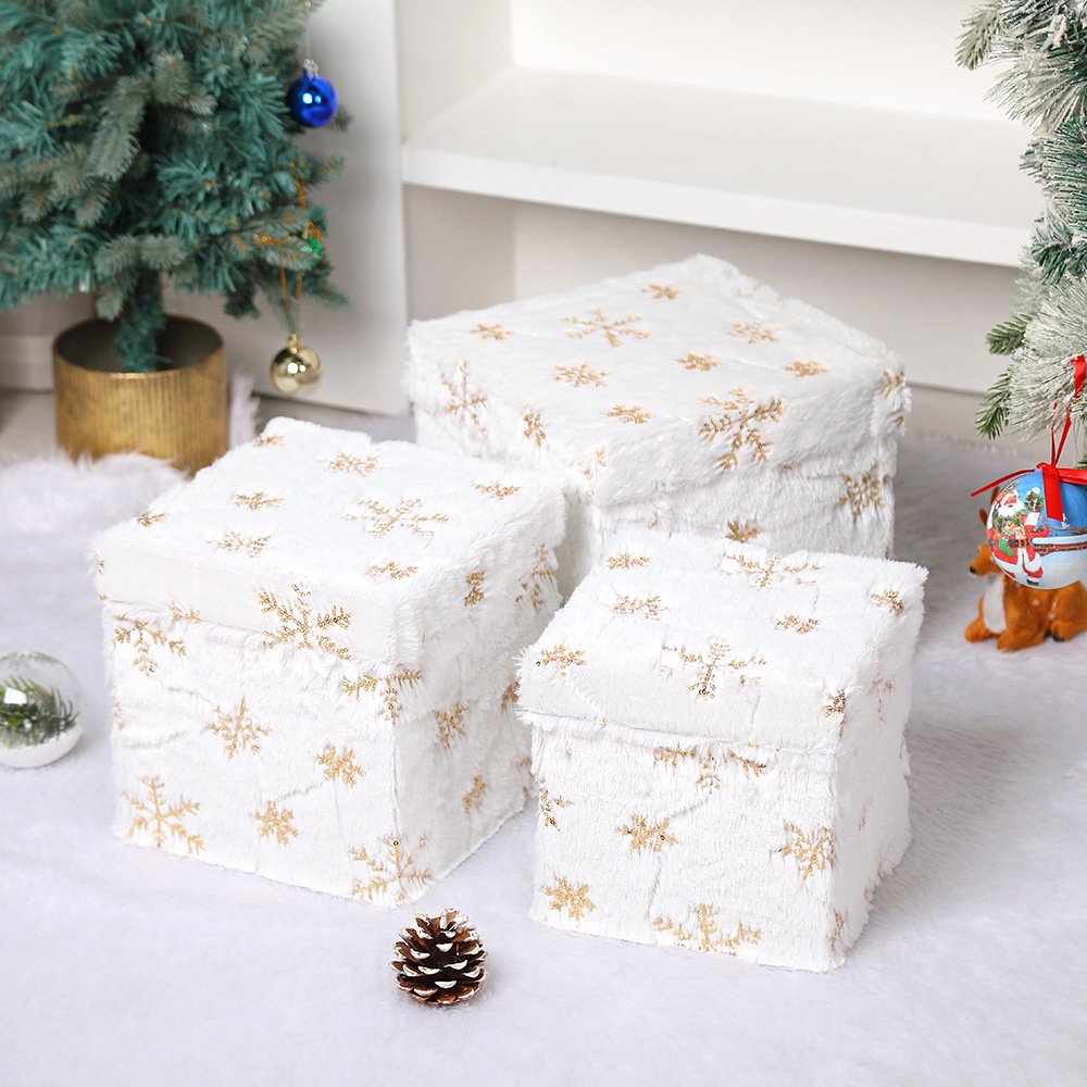 Christmas gift box large gift packaging box fashionable bronzing high-value heaven and earth cover gift packaging paper box