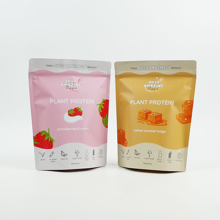 Custom Stand Up Pouch Bags Whey Protein Package Bags With Zipper Moisture-Proof plant protein Bag