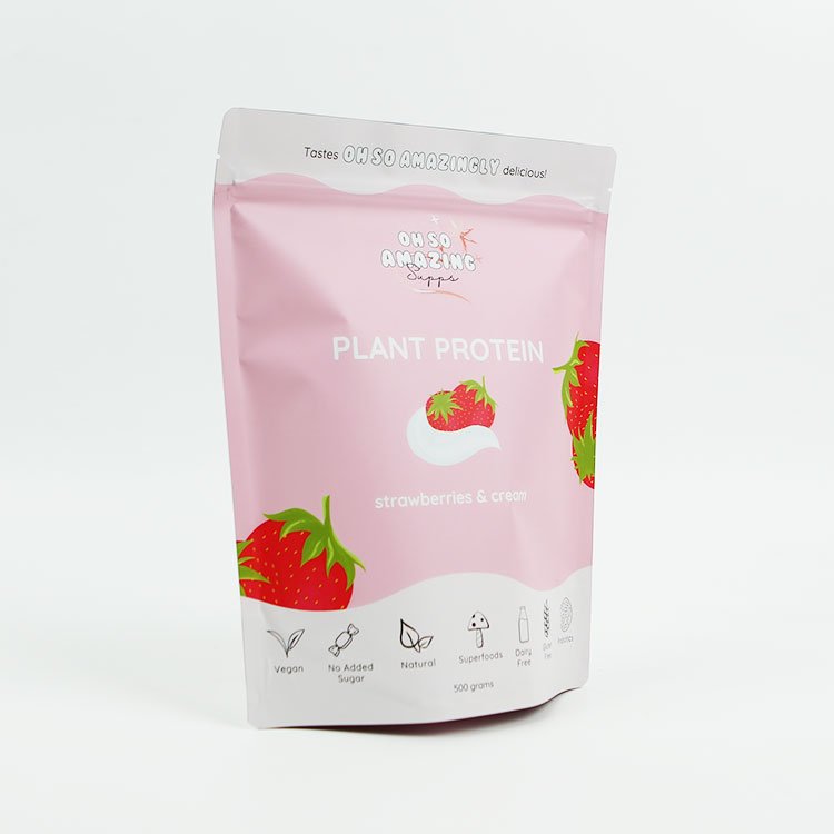 Custom Stand Up Pouch Bags Whey Protein Package Bags With Zipper Moisture-Proof plant protein Bag