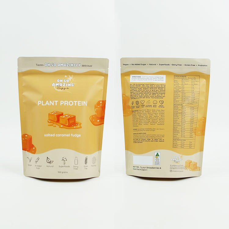 Custom Stand Up Pouch Bags Whey Protein Package Bags With Zipper Moisture-Proof plant protein Bag