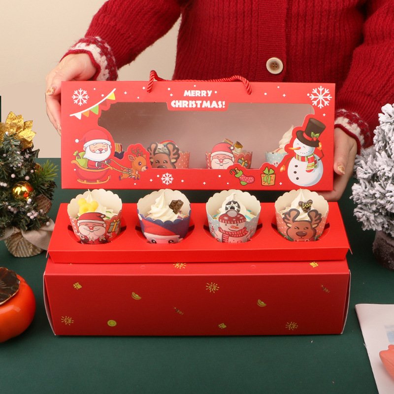 Wholesale custom white kraft paper bakery donut birthday christmas tiered tall cakebox wedding favor cupcake packaging cake box