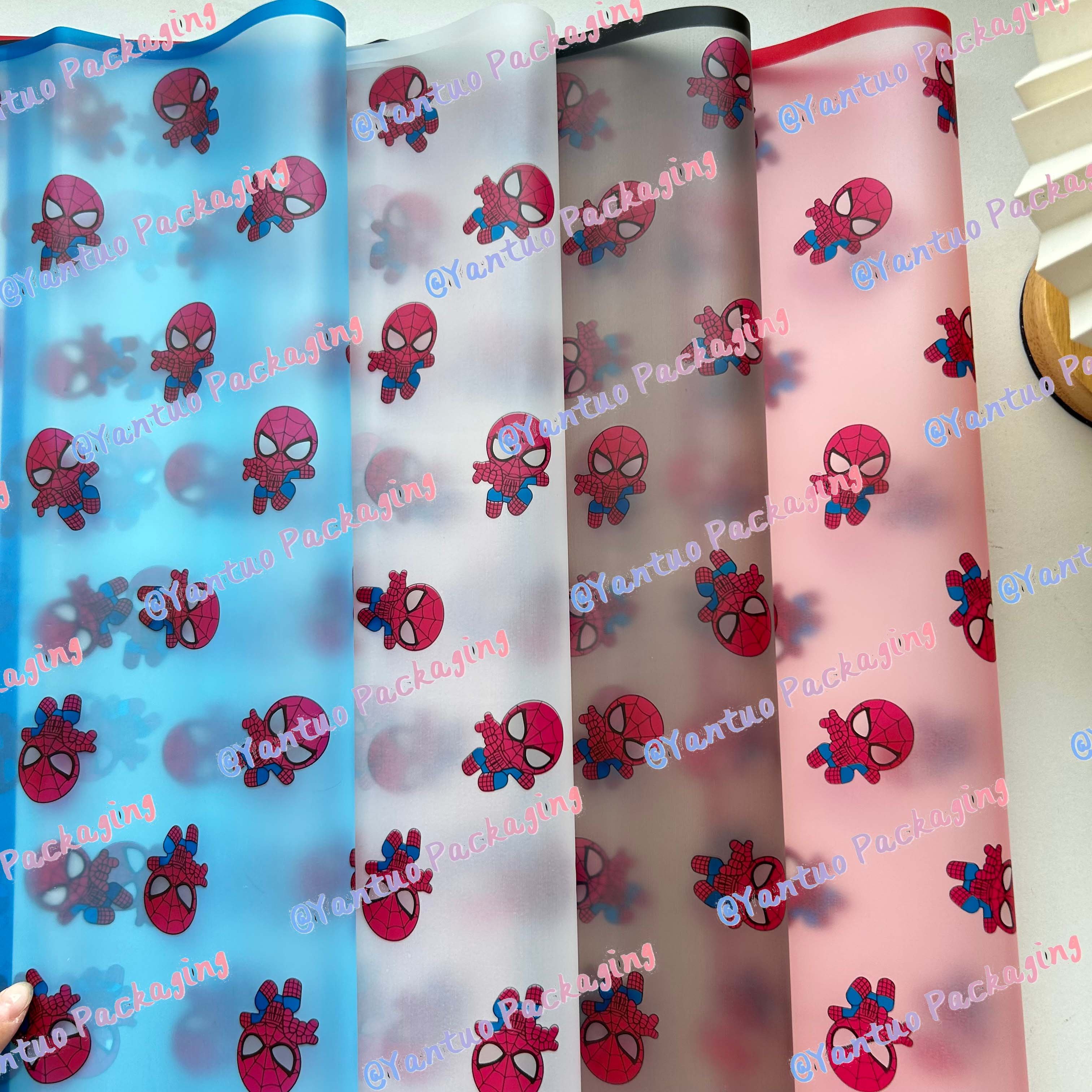 Halloween New Design Spider-Man Flower Wrapping Paper 20 Sheets/Pack Translucent Waterproof Wrapping Paper for bouquet