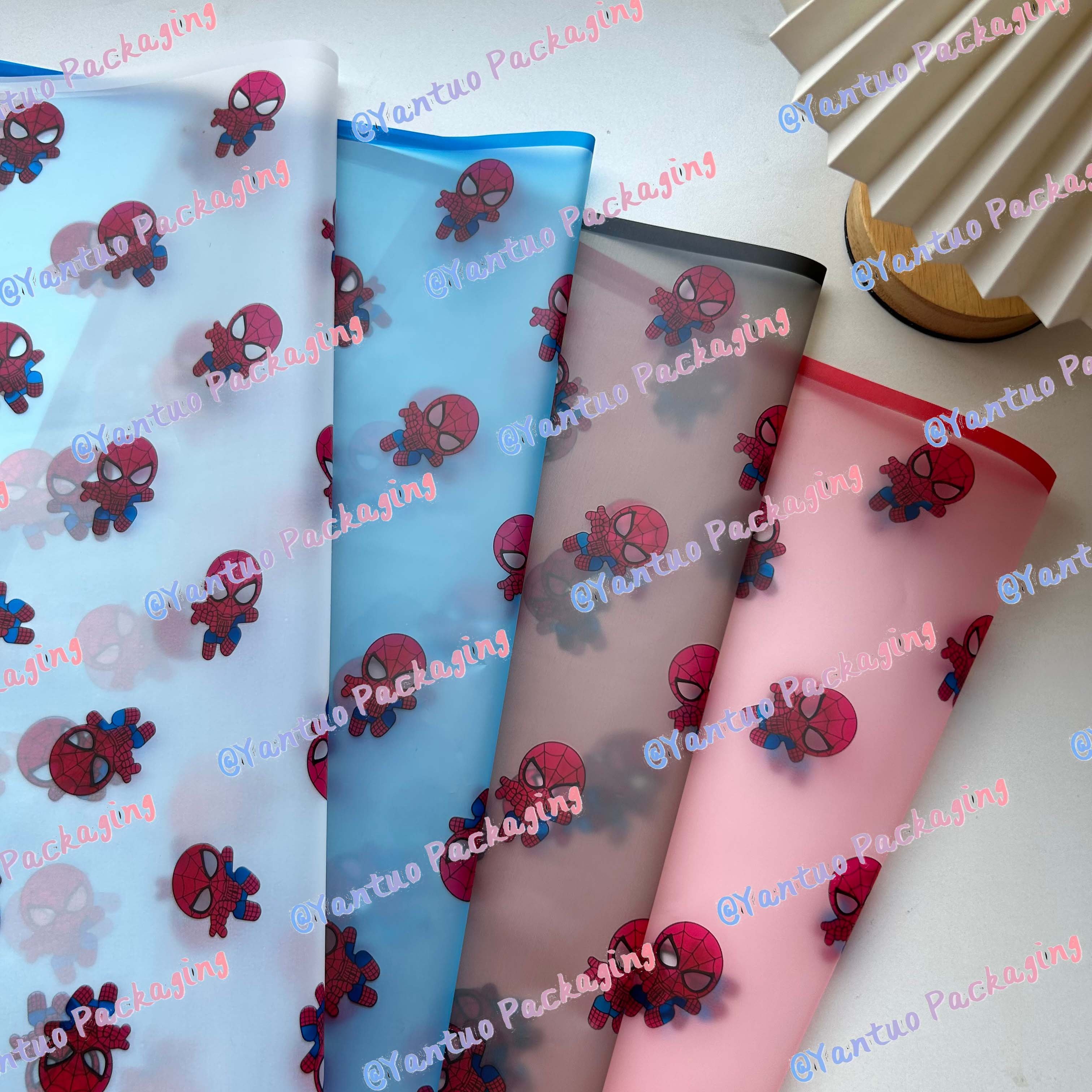 Halloween New Design Spider-Man Flower Wrapping Paper 20 Sheets/Pack Translucent Waterproof Wrapping Paper for bouquet