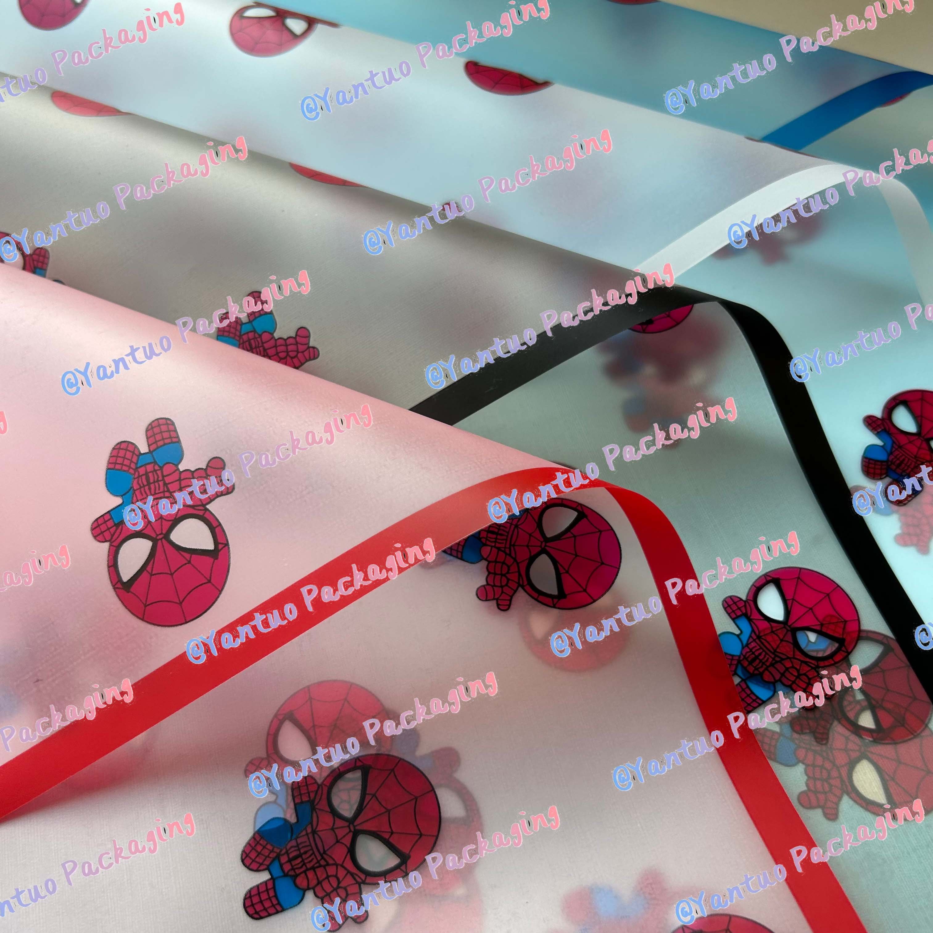 Halloween New Design Spider-Man Flower Wrapping Paper 20 Sheets/Pack Translucent Waterproof Wrapping Paper for bouquet