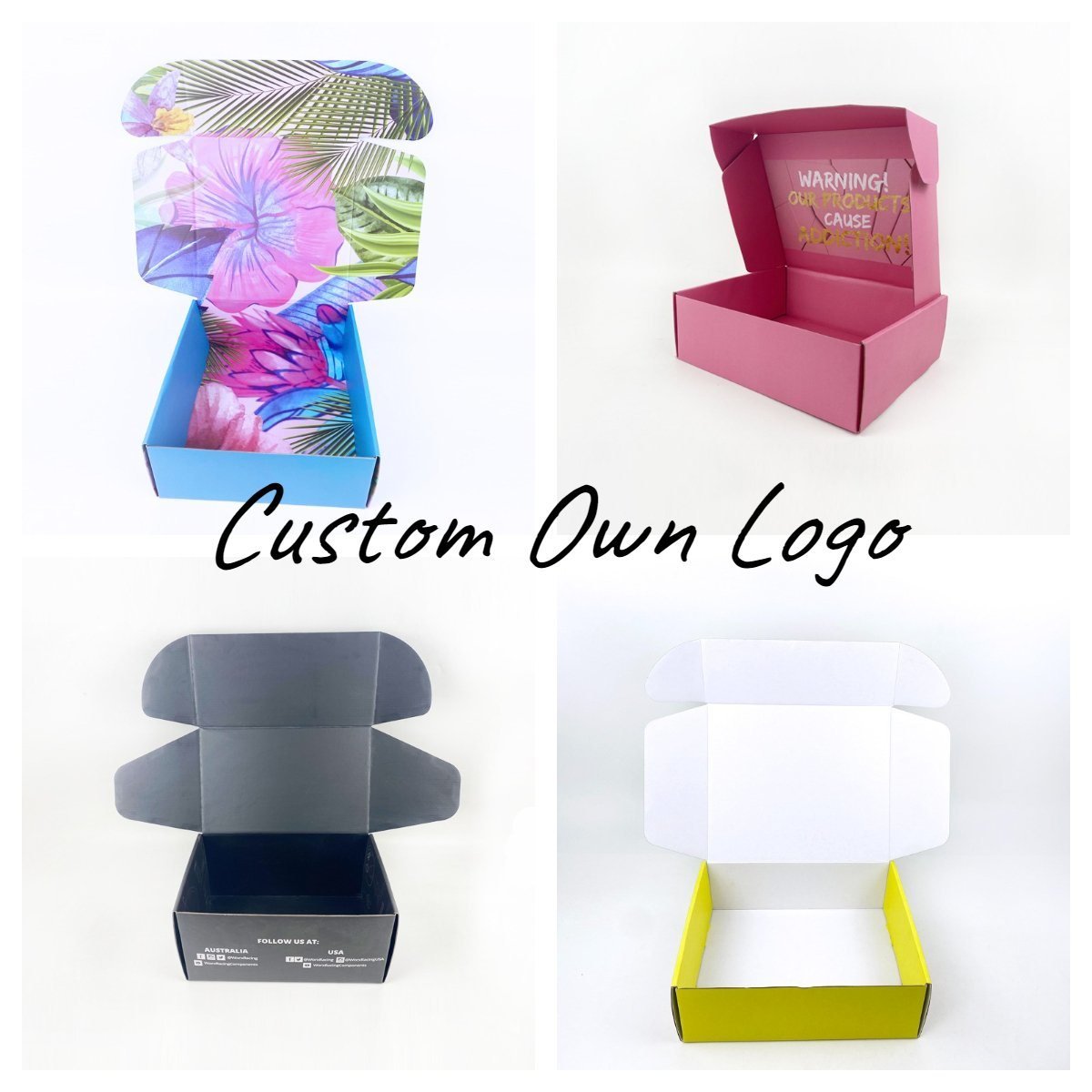 Custom Printed Foldable Paper Box Corrugated Paper Shipping Mailer Boxes Packaging With Your Own Logo