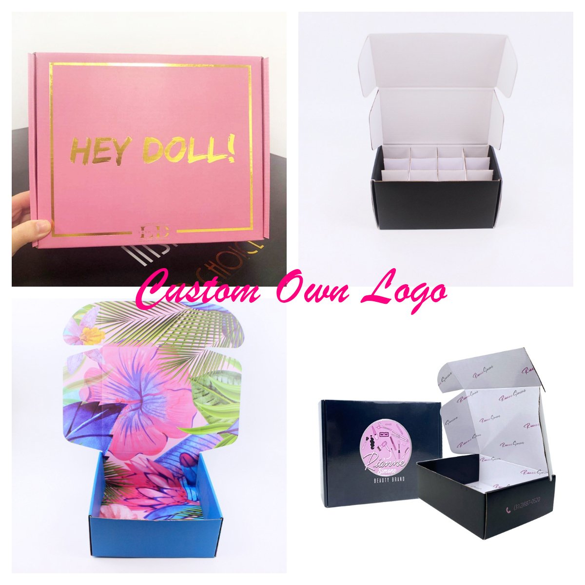 Custom Printed Foldable Paper Box Corrugated Paper Shipping Mailer Boxes Packaging With Your Own Logo