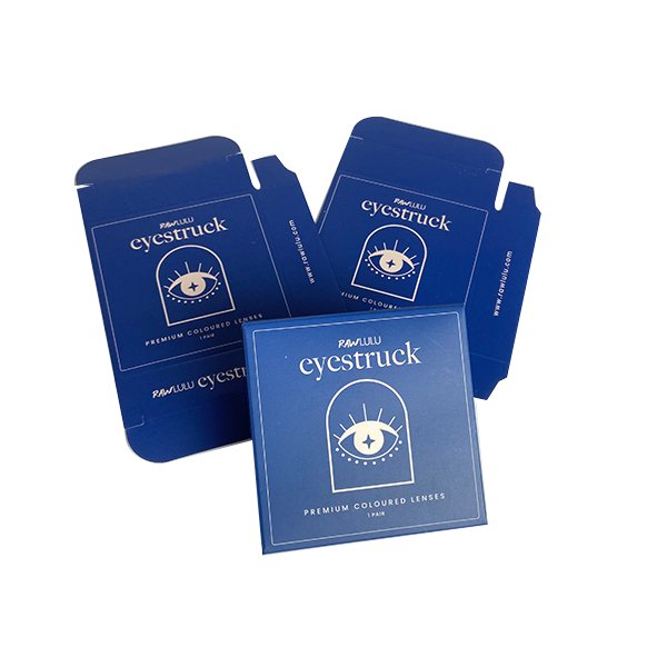 New fashion contact lenses box with private logo for colored contact lenses packaging paper lenses box