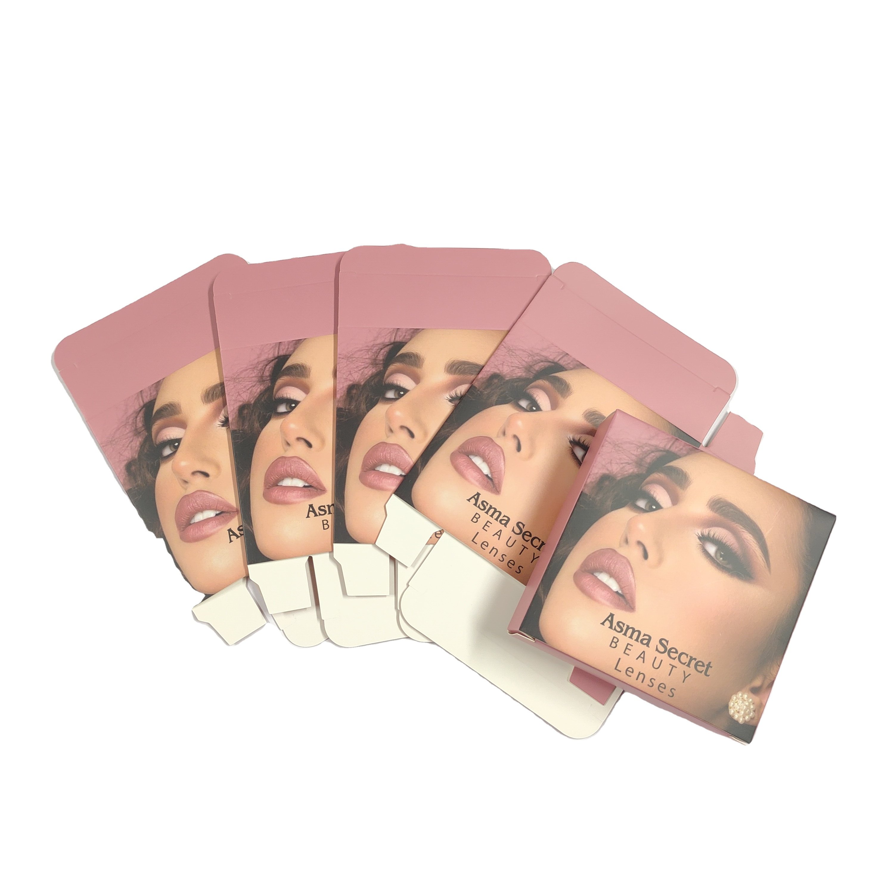 New fashion contact lenses box with private logo for colored contact lenses packaging paper lenses box