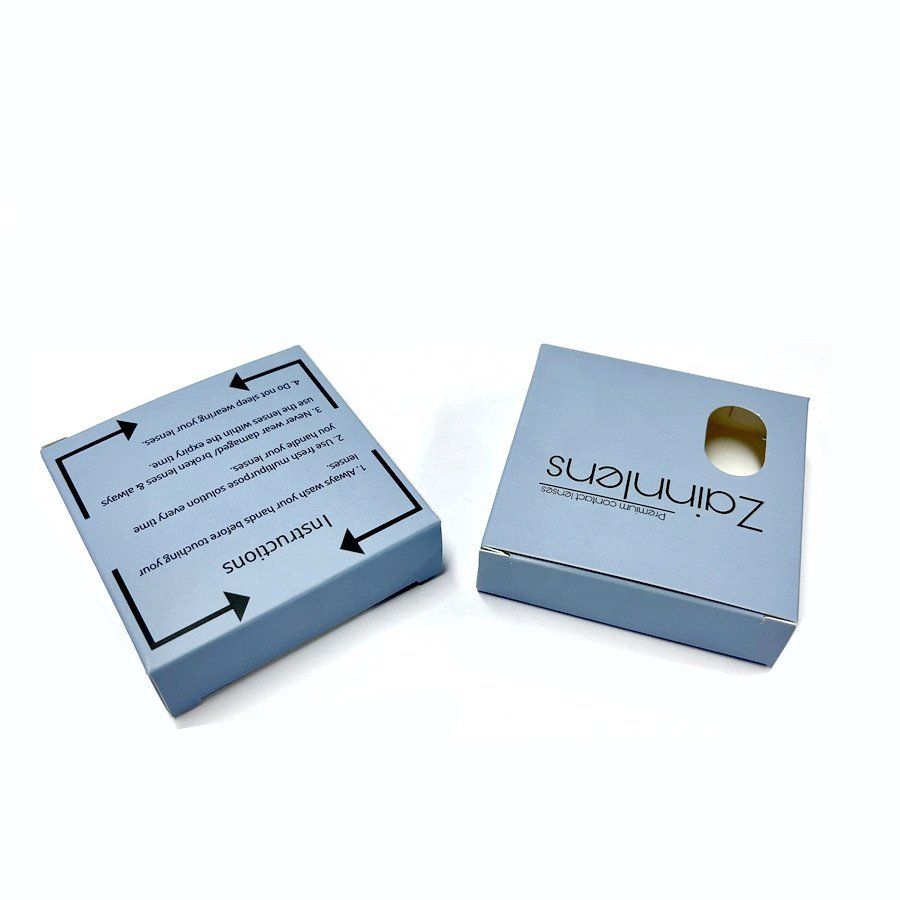 New fashion contact lenses box with private logo for colored contact lenses packaging paper lenses box