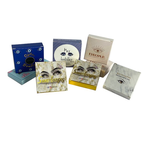 New fashion contact lenses box with private logo for colored contact lenses packaging paper lenses box