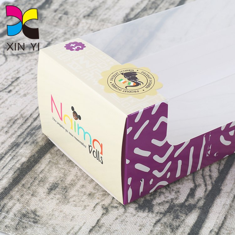 Custom Size Design Product Display Packaging Paper Box With PET Window