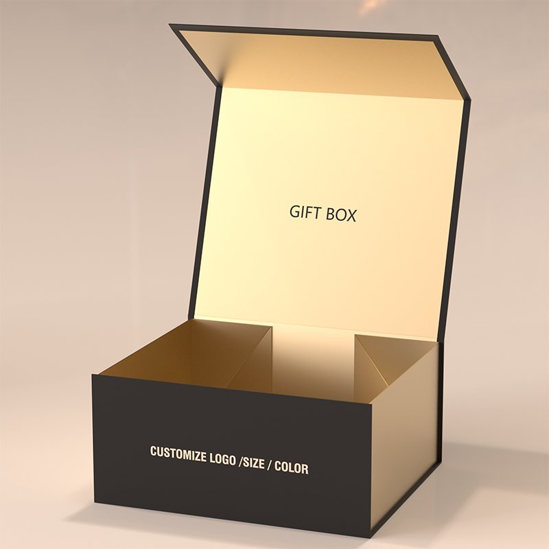 Custom Logo Printing Empty Rigid paper Magnetic Lid Jewelry Cosmetic Clothing Wig packaging Folding Gift Box