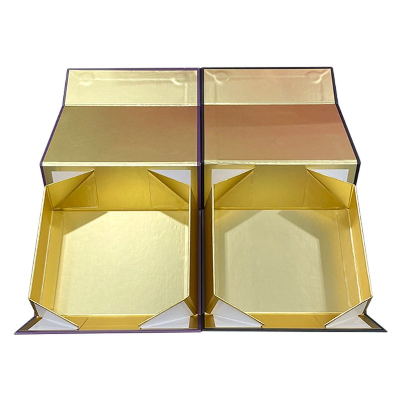 Custom Logo Printing Empty Rigid paper Magnetic Lid Jewelry Cosmetic Clothing Wig packaging Folding Gift Box