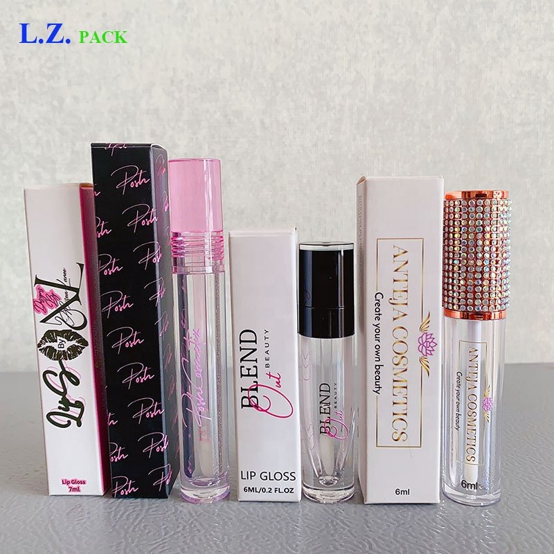 LZ Pack 100PCS 350g Luxury Holographic Custom Lipstick Box Packaging DIY Custom Packaging Lipgloss Boxes For Cosmetic