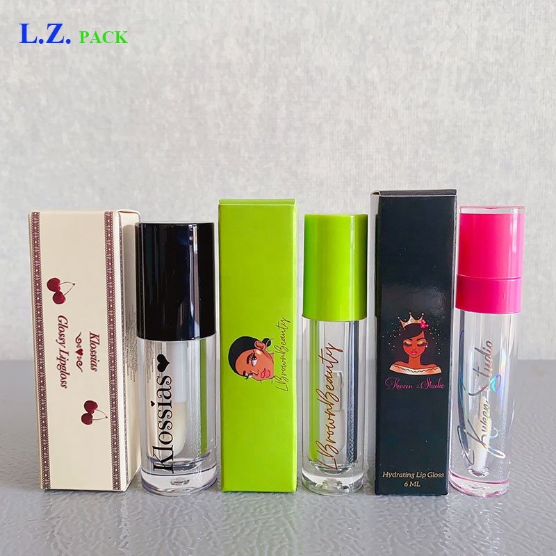 LZ Pack 100PCS 350g Luxury Holographic Custom Lipstick Box Packaging DIY Custom Packaging Lipgloss Boxes For Cosmetic