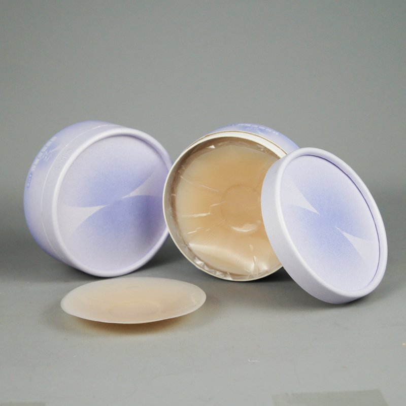 Customized nipple cover packaging paper can, biodegradable white card antibacterial chest sticker paper tube packaging