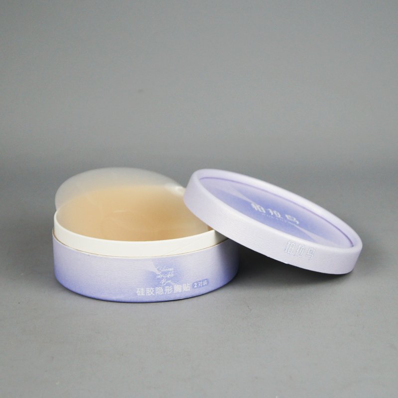 Customized nipple cover packaging paper can, biodegradable white card antibacterial chest sticker paper tube packaging