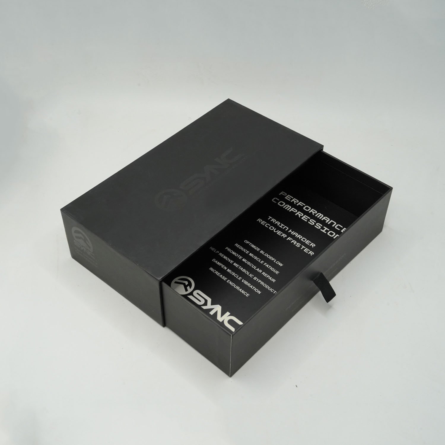 Fashion Slide Paper Boxes Custom Logo Black Sliding Drawer Box Packaging