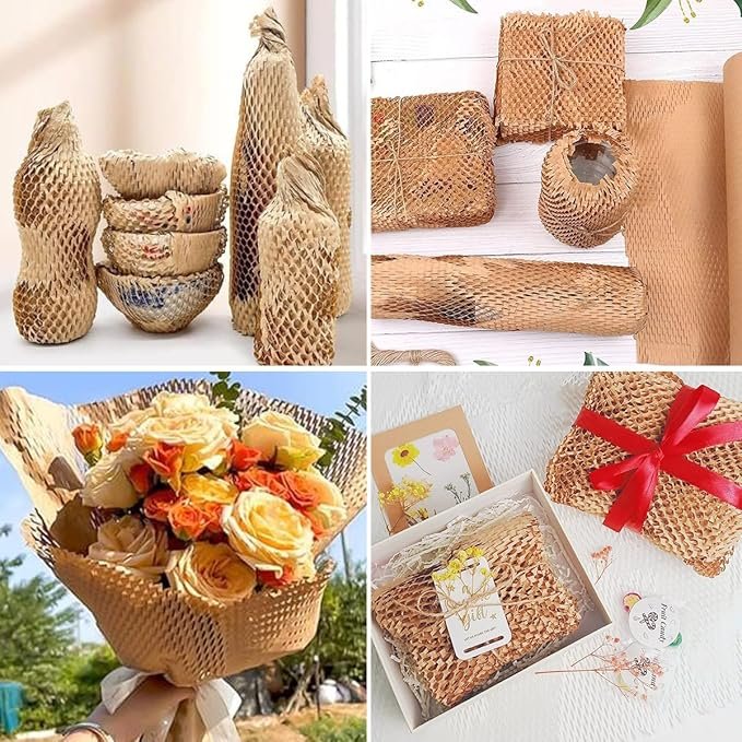 Honeycomb Wrapping Paper Packaging: 38.1cm X 100.2cm Wrapping Paper Mobile Transport Bubble Packaging-Environmentally Friendly P