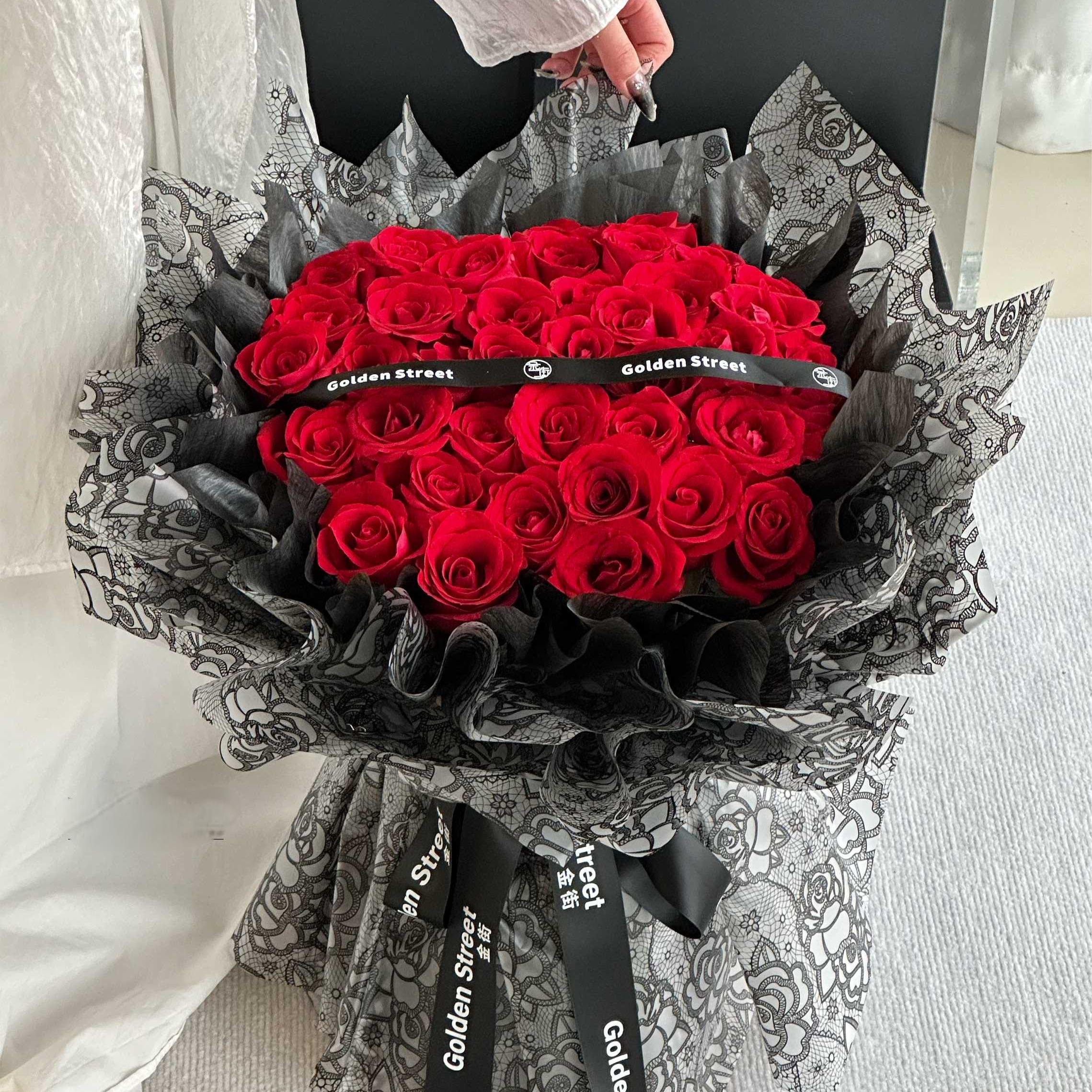 HUABAN Solid color paper flower packaging paper waterproof florist bouquet packaging wrapping paper for flowers multicolor