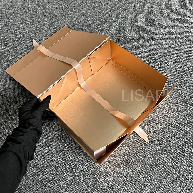 wholesale custom pink luxury virgin hair extension packaging box WIRH RIBBON CLOSURE