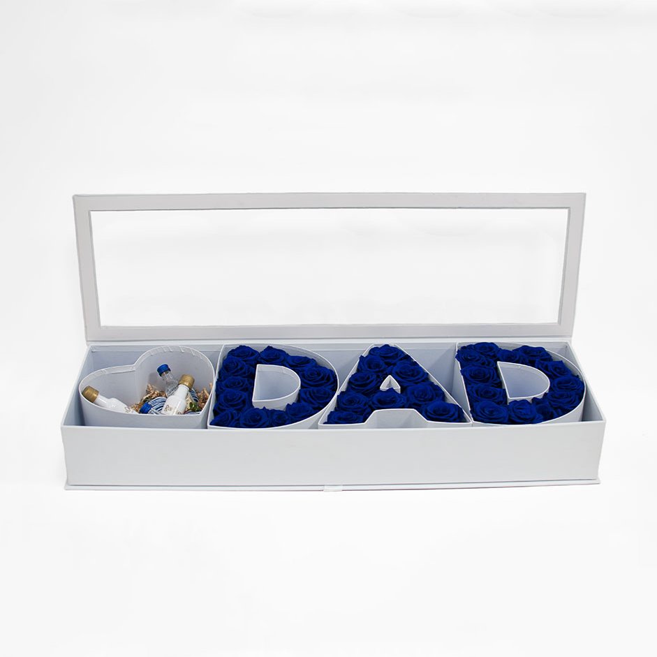 Bonudy New Luxury Mens Fathers Day Gift Paper Gift Sets Dad Flower Packaging Box For Dad